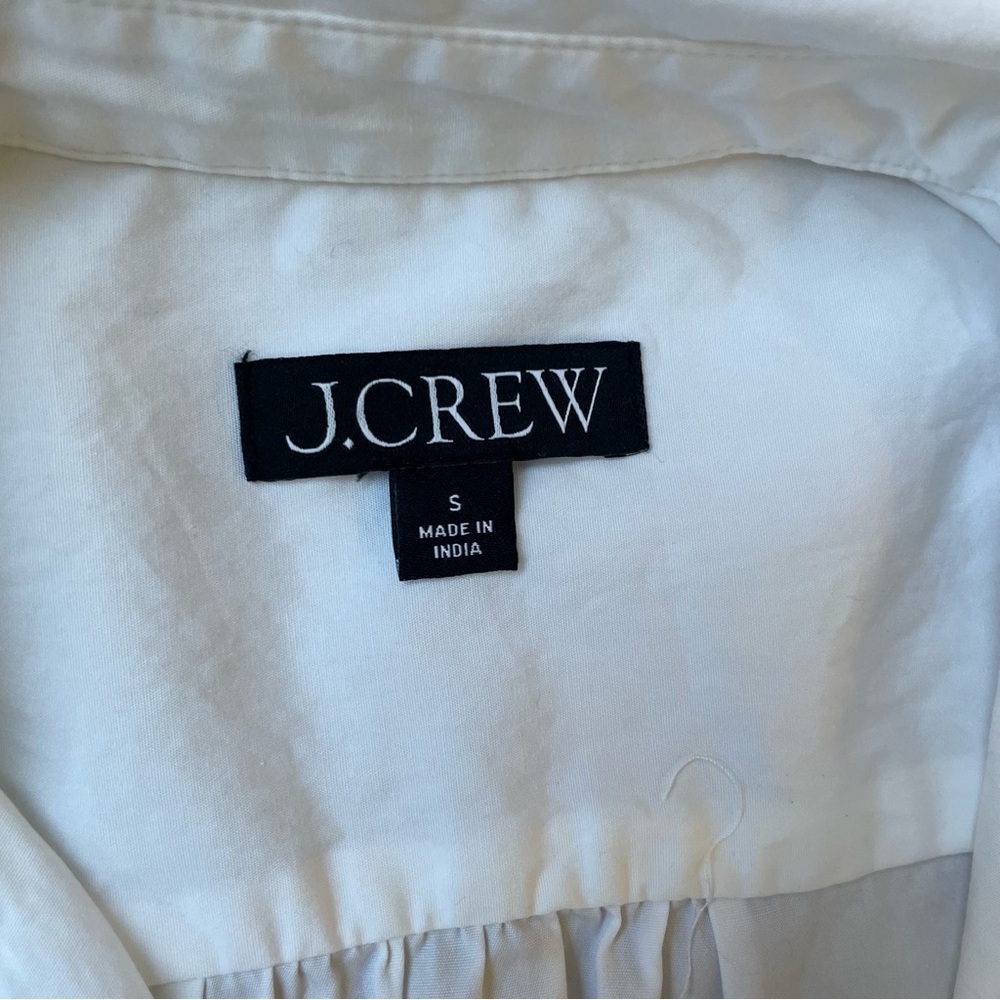 J. Crew White Ruffle Sleeve Amelia Maxi Shirt Dress in Cotton Poplin Size S - Picture 6 of 15